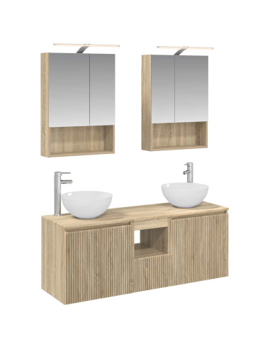 Set di Armadi da Bagno 5 pcs Rovere Sonoma 50 x 14,5 x 70 cm