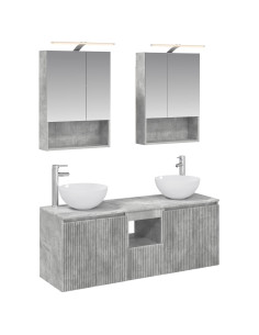 Set di Armadi da Bagno 5 pcs Grigio Cemento 50 x 14,5 x 70 cm