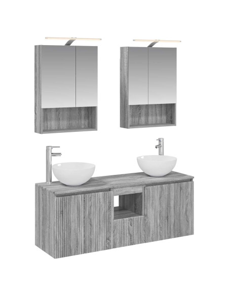 Set di Armadi da Bagno 5 pcs Sonoma grigio 50 x 14,5 x 70 cm
