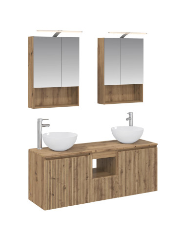 Set di Armadi da Bagno 5 pcs Rovere Artigianale