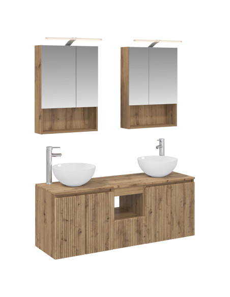 Set di Armadi da Bagno 5 pcs Rovere Artigianale