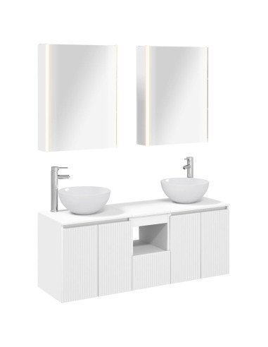 Set di Armadi da Bagno 5 pcs Bianco 53 x 15,5 x 70 cm