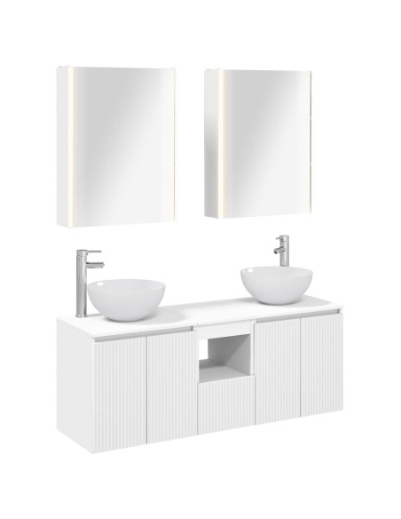 Set di Armadi da Bagno 5 pcs Bianco 53 x 15,5 x 70 cm