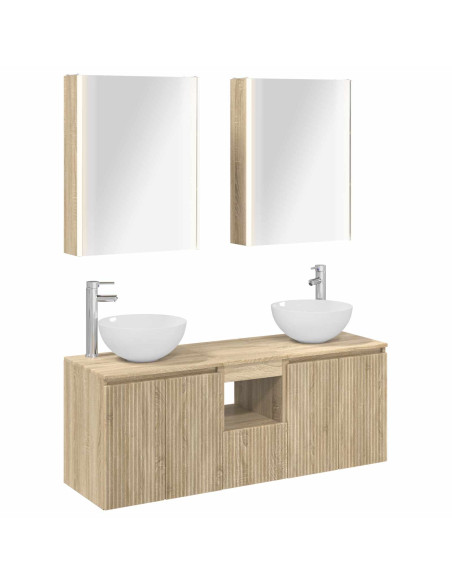 Set di Armadi da Bagno 5 pcs Rovere Sonoma 53 x 15,5 x 70 cm