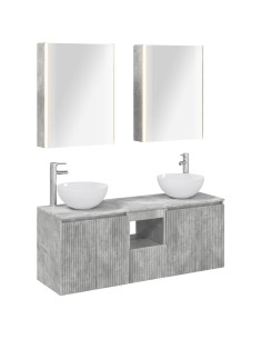 Set di Armadi da Bagno 5 pcs Grigio Cemento 53 x 15,5 x 70 cm