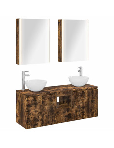 Set di Armadi da Bagno 5 pcs Rovere Fumo 53 x 15,5 x 70 cm