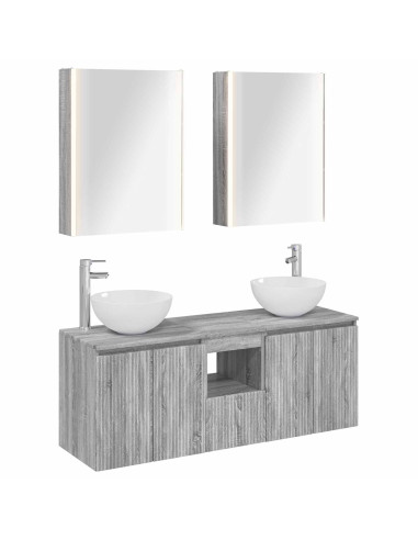 Set di Armadi da Bagno 5 pcs Sonoma grigio 53 x 15,5 x 70 cm