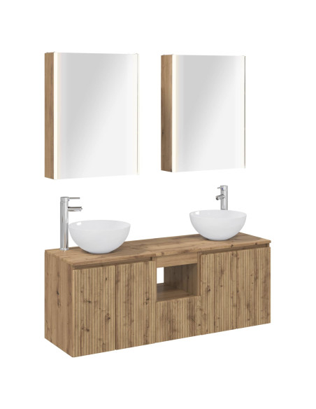 Set di Armadi da Bagno 5 pcs Rovere Artigianale