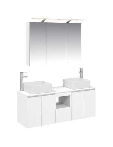 Set di Armadi da Bagno 4 pcs Bianco 100 x 14,5 x 70 cm