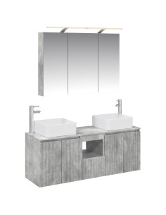 Set di Armadi da Bagno 4 pcs Grigio Cemento 100 x 14,5 x 70 cm