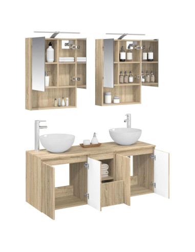 Set di Armadi da Bagno 5 pcs Rovere Sonoma 50 x 14,5 x 70 cm