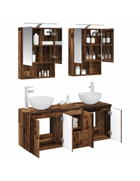 Set di Armadi da Bagno 5 pcs Legno antico 50 x 14,5 x 70 cm