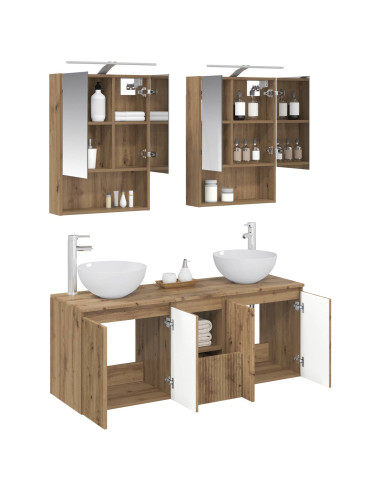 Set di Armadi da Bagno 5 pcs Rovere Artigianale