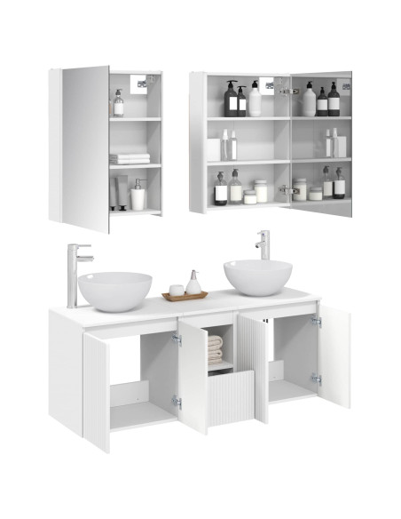 Set di Armadi da Bagno 5 pcs Bianco 53 x 15,5 x 70 cm