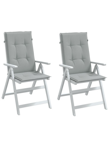 Cuscini Sedia Schiena Alta 2 Grigio Mélange 120x50x4 Tessuto