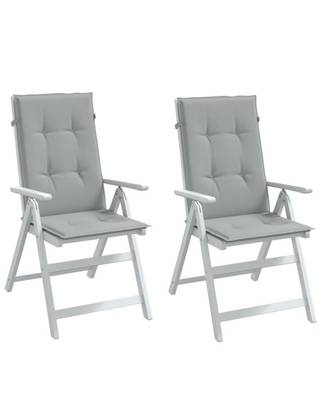 Cuscini Sedia Schiena Alta 2 Grigio Mélange 120x50x4 Tessuto