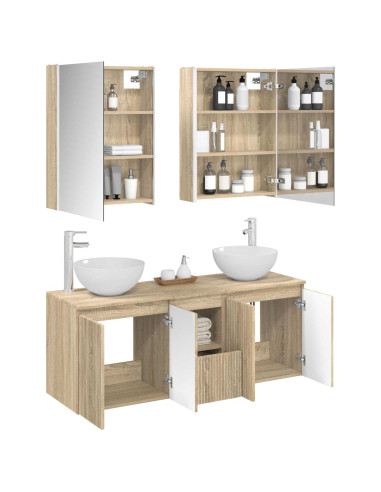 Set di Armadi da Bagno 5 pcs Rovere Sonoma 53 x 15,5 x 70 cm