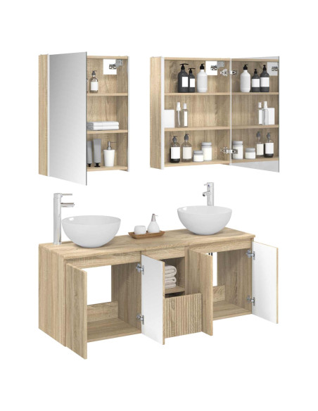 Set di Armadi da Bagno 5 pcs Rovere Sonoma 53 x 15,5 x 70 cm