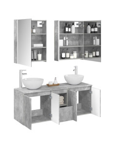 Set di Armadi da Bagno 5 pcs Grigio Cemento 53 x 15,5 x 70 cm 2