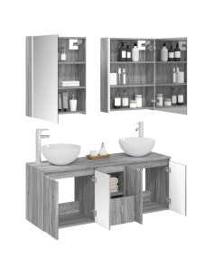 Set di Armadi da Bagno 5 pcs Sonoma grigio 53 x 15,5 x 70 cm 2