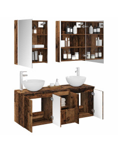 Set di Armadi da Bagno 5 pcs Legno antico 53 x 15,5 x 70 cm 2
