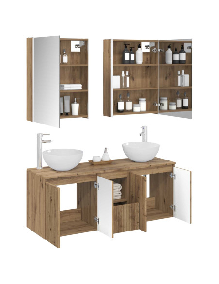 Set di Armadi da Bagno 5 pcs Rovere Artigianale
