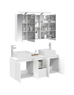Set di Armadi da Bagno 4 pcs Bianco 100 x 14,5 x 70 cm 2