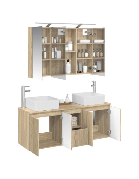 Set di Armadi da Bagno 4 pcs Rovere Sonoma 100 x 14,5 x 70 cm