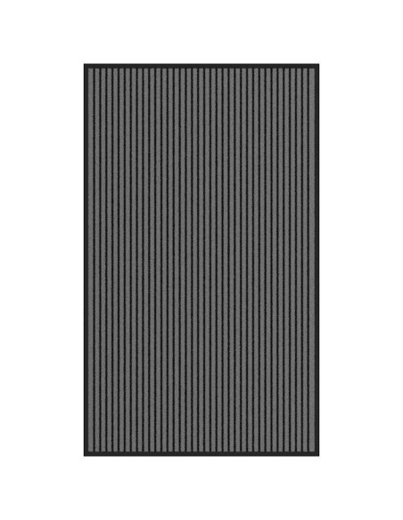 Zerbino a Strisce Nere e Grigie 90x150 cm