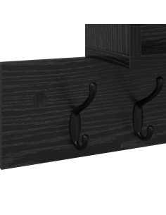 Appendiabiti a muro Rovere Nero 100 x 12 x 43,5 cm