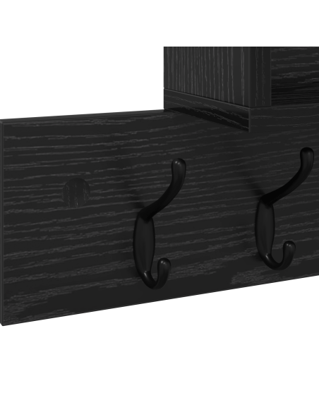 Appendiabiti a muro Rovere Nero 100 x 12 x 43,5 cm