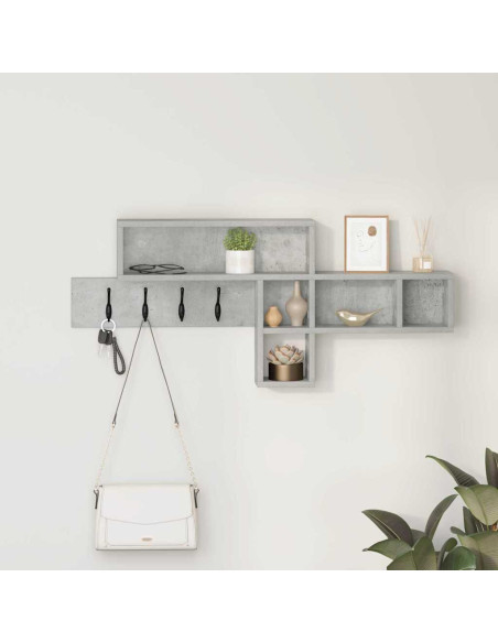 Appendiabiti a muro Grigio cemento 100 x 12 x 43,5 cm
