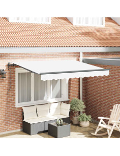 Tenda Retrattile Bianco 300 x 200 cm Tessuto