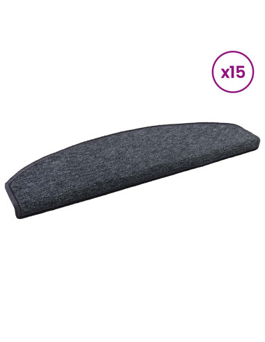Tappetini per scale autoadesivi 15 pcs Grigio scuro e blu