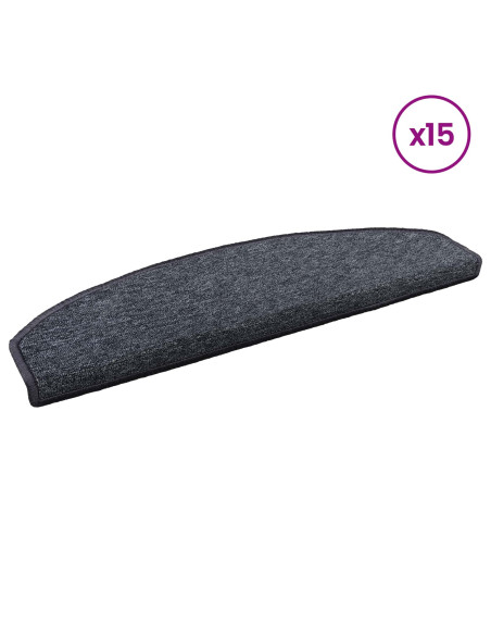 Tappetini per scale autoadesivi 15 pcs Grigio scuro e blu