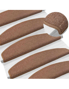 Tappetini per scale autoadesivi Semicircolare 15 pcs Marrone 2