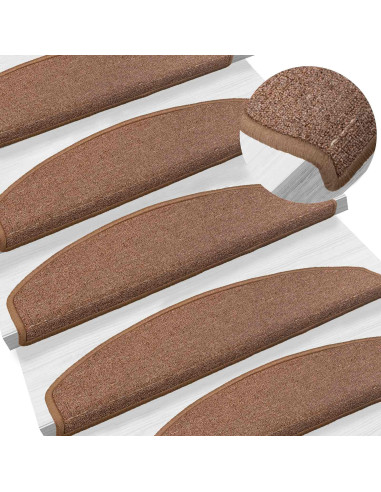 Tappetini per scale autoadesivi Semicircolare 15 pcs Marrone