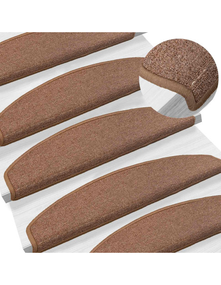Tappetini per scale autoadesivi Semicircolare 15 pcs Marrone