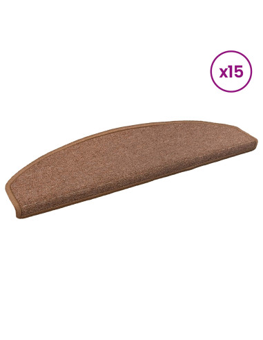 Tappetini per scale autoadesivi Semicircolare 15 pcs Marrone