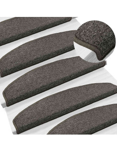 Tappetini per scale autoadesivi 15 pcs Grigio Scuro 2