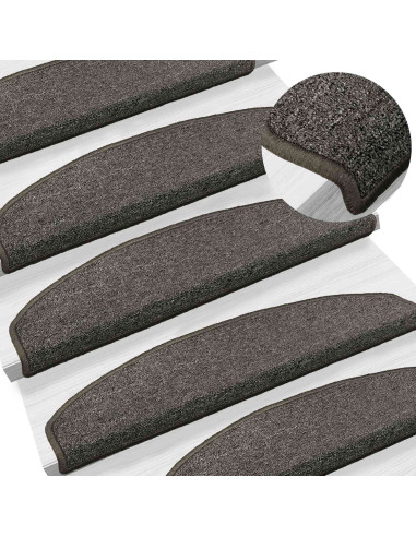 Tappetini per scale autoadesivi 15 pcs Grigio Scuro
