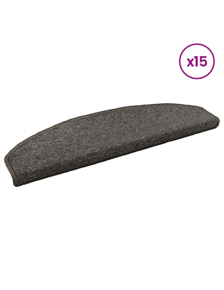 Tappetini per scale autoadesivi 15 pcs Grigio Scuro