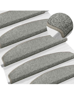 Tappetini per scale autoadesivi 15 pcs Grigio Chiaro 2