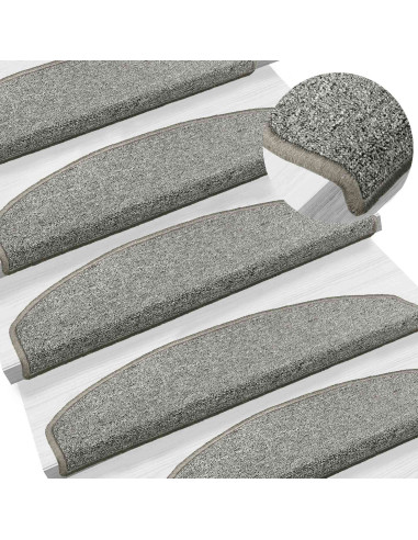 Tappetini per scale autoadesivi 15 pcs Grigio Chiaro