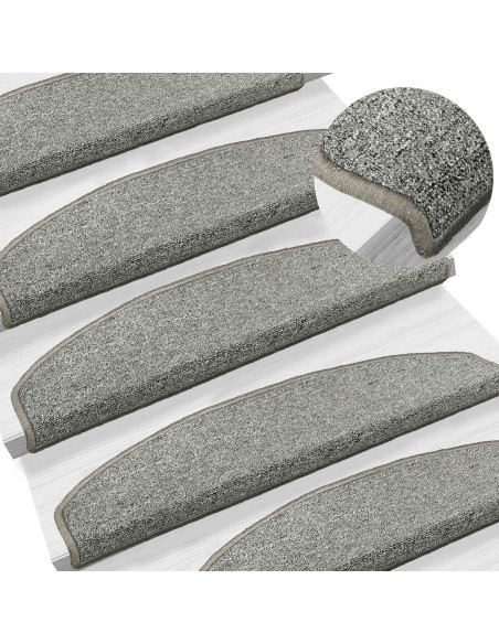 Tappetini per scale autoadesivi 15 pcs Grigio Chiaro