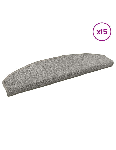 Tappetini per scale autoadesivi 15 pcs Grigio Chiaro