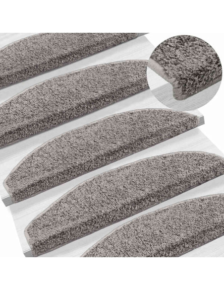 Tappetini per scale autoadesivi Semicircolare 15 pcs Grigio