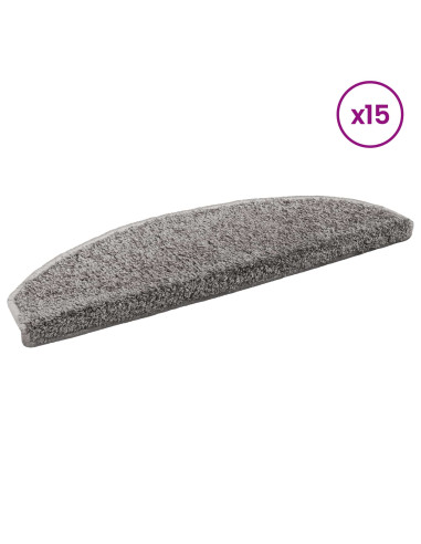 Tappetini per scale autoadesivi Semicircolare 15 pcs Grigio