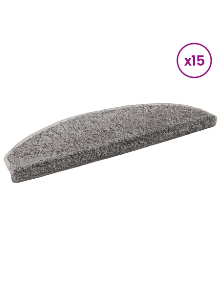 Tappetini per scale autoadesivi Semicircolare 15 pcs Grigio