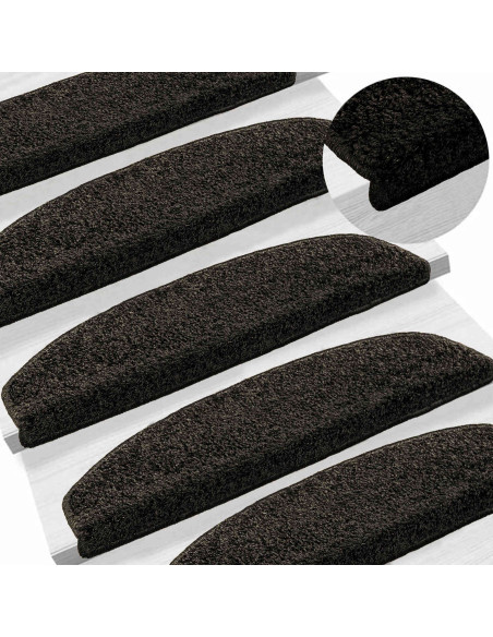 Tappetini per scale autoadesivi Semicircolare 15 pcs Antracite